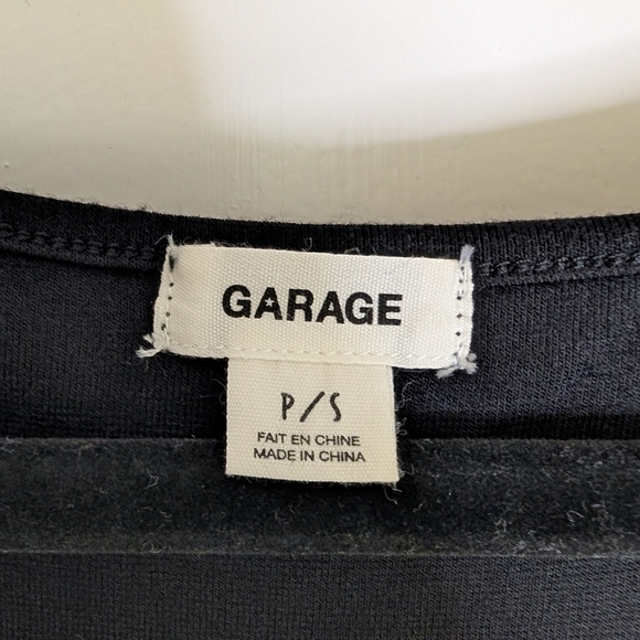 Garage Black Mini Stretch Dress with Tie Sleeves Size S - Picture 2 of 6